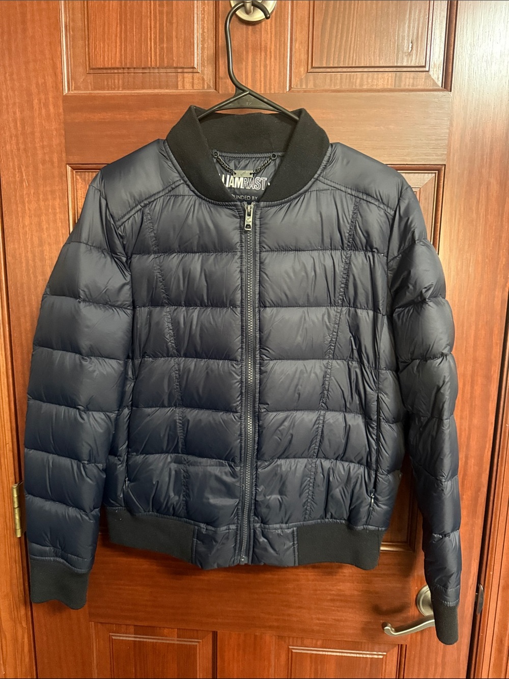 William Rast Navy Quilted Packable Bomber Jacket